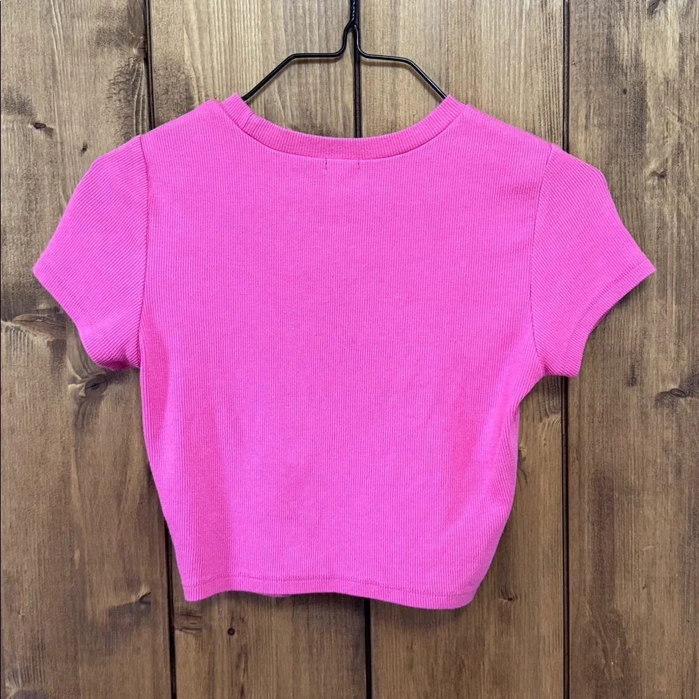 Garage Hot Pink Ribbed Tee - Picture 3 of 3